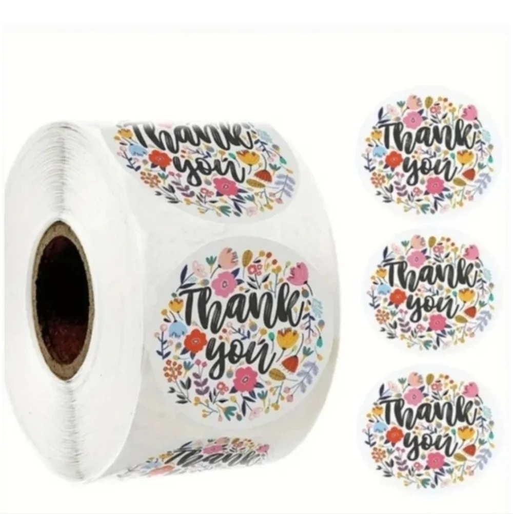 500 Pieces Roll Thank You Sealing Sticker